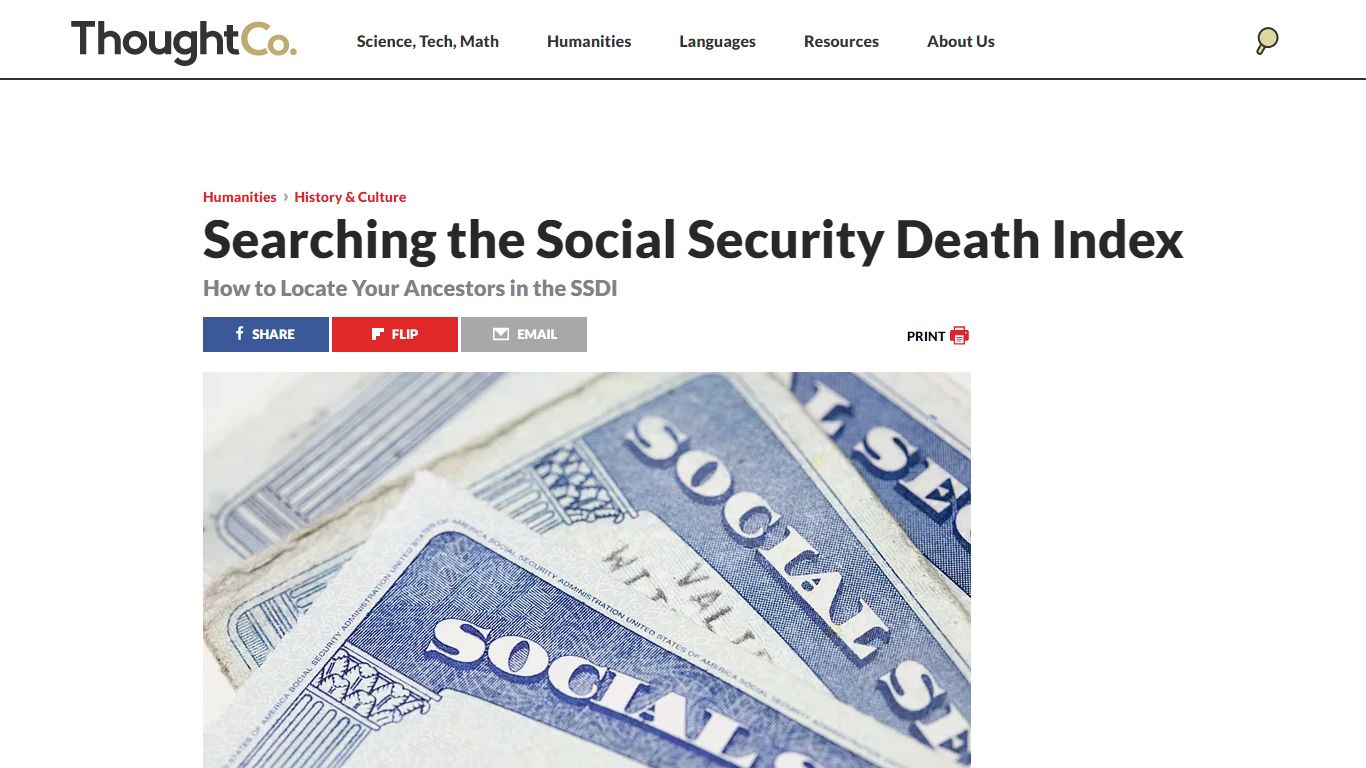How to Use the US Social Security Death Index - ThoughtCo